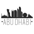 Abu Dhabi United Arab Emirates. City Skyline. Silhouette City. Design Vector. Famous Monuments. Royalty Free Stock Photo