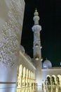 The nights view of inner courtyard of Sheikh Zayed Grand Mosque in Abu Dhabi city, United Arab Emirates Royalty Free Stock Photo