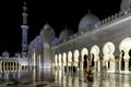 The nights view of splendor of decorative decorations of the inner courtyard of Sheikh Zayed Grand Mosque in Abu Dhabi city, Royalty Free Stock Photo