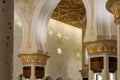 The splendor of decorative decorations of interior of Sheikh Zayed Grand Mosque in Abu Dhabi city, United Arab Emirates