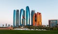 Abu Dhabi, United Arab Emirates - November 1, 2019: Etihad towers skyscrapers at the downtown Abu Dhabi Royalty Free Stock Photo