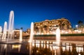 Abu Dhabi, United Arab Emirates - November 1, 2019: Emirates palace in Abu dhabi reflected on the ground level fountain Royalty Free Stock Photo