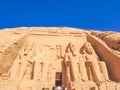 Abu Simbel - Egypt - 12 June 2023 : Egyptian temple of Ramses II Royalty Free Stock Photo