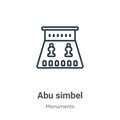Abu simbel outline vector icon. Thin line black abu simbel icon, flat vector simple element illustration from editable monuments