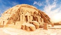 Abu Simbel panorama, view of the Great Temple of Ramesses II, Nubia, Egypt Royalty Free Stock Photo