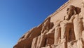 An ancient temple complex, cut into a solid rock cliff, Abu Simbel, Egypt. Royalty Free Stock Photo