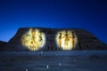 Abu Simbel temple at night, UNESCO World Heritage site, Aswan, Egypt.