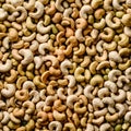 Abundance of Cashews Top View on Smooth Surface Background
