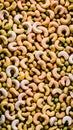 Abundance of Cashews Top View on Smooth Surface Background