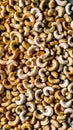 Abundance of Cashews Top View on Smooth Surface Background