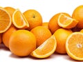 An abundance of citrus. Studio shot of a pile of oranges against a white background. Royalty Free Stock Photo