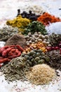 Abundance of color spices Royalty Free Stock Photo