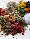 Abundance of color spices Royalty Free Stock Photo