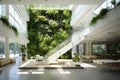An abundance of green plants create a lush and refreshing atmosphere in a bright and airy living room, Office building transformed