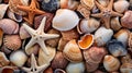 Abundance of Seashells on the Seafloor: a Close-up of Marine Life and Seafood Variations