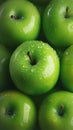 Abundant apple background Ripe and juicy green apples from above Royalty Free Stock Photo