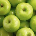 Abundant apple background Ripe and juicy green apples from above Royalty Free Stock Photo