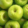 Abundant apple background Ripe and juicy green apples from above Royalty Free Stock Photo