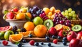 Abundant array of assorted fruits adorning the table