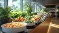 Abundant buffet with diverse healthy food options Royalty Free Stock Photo