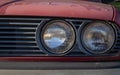 An abundant classic BMW headlight details Royalty Free Stock Photo