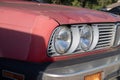 An abundant classic BMW headlight details Royalty Free Stock Photo