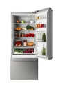 Abundant Food Selection in Open Refrigerator Royalty Free Stock Photo