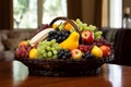 Abundant Fruit basket dining room. Generate Ai Royalty Free Stock Photo