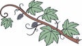 Abundant Grapevine Branch with Ripe Fruit Clusters, vector design Generative AI Royalty Free Stock Photo