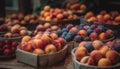 Abundant harvest of juicy, ripe fruit basket generated by AI Royalty Free Stock Photo