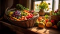 Abundant Harvest on Rustic Table