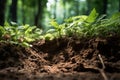 Abundant Plant growing forest soil. Generate Ai