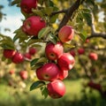 Abundant Red Apples on Tree