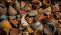 Abundant terracotta pottery collection showcases Africa ancient indigenous cultures generated by AI