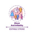 Abuse and infidelity concept icon