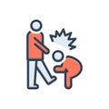 Color illustration icon for Abusive, outrageous and degrading