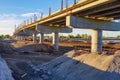 abutments supporting a concrete bridge structure Royalty Free Stock Photo