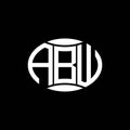 ABV abstract monogram circle logo design on black background. ABV Unique creative initials letter logo