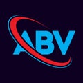 ABV letter logo design, a b v letter design, ABV Blue and red letter logo for technology, 2G, 3G, 4G, 5G, 6G and 7G internet servi