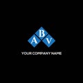 ABV letter logo design on BLACK background. ABV creative initials letter logo concept. ABV letter design