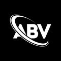 ABV logo. A B V design. White ABV letter. ABV/A B V letter logo design. Initial letter ABV linked circle uppercase monogram logo