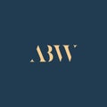 ABW abstract letter logo design Royalty Free Stock Photo