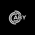 ABY letter logo design on black background. ABY creative initials letter logo concept. ABY letter design Royalty Free Stock Photo