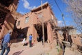 A street scene with old red bricks building in Abyaneh Village, Iran.