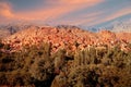 Abyaneh village in the mountains of Iran at sunset. Ancient Persian settlement of the 7th century. World Heritage.