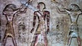 Abydos, Temple of Seti I, Gods Thoth and Horus blessing Ramses II