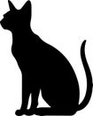 Abyssinian Cat Black Silhouette Generative Ai