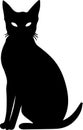 Abyssinian Cat Black Silhouette Generative Ai