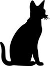Abyssinian Cat Black Silhouette Generative Ai