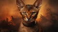 Abyssinian cat photo close up. Photo Ai generated